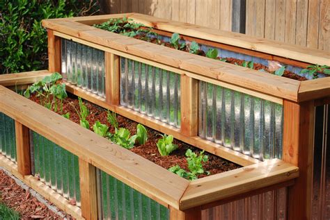 garden boxes with corrugated metal